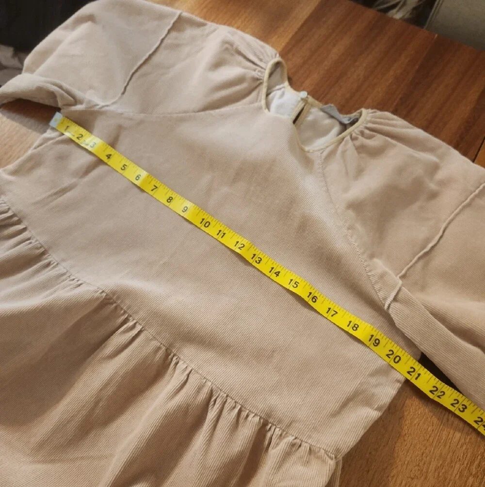 Everlane Blush Puff Sleeve Tiered Midi Sz M - Picture 7 of 14